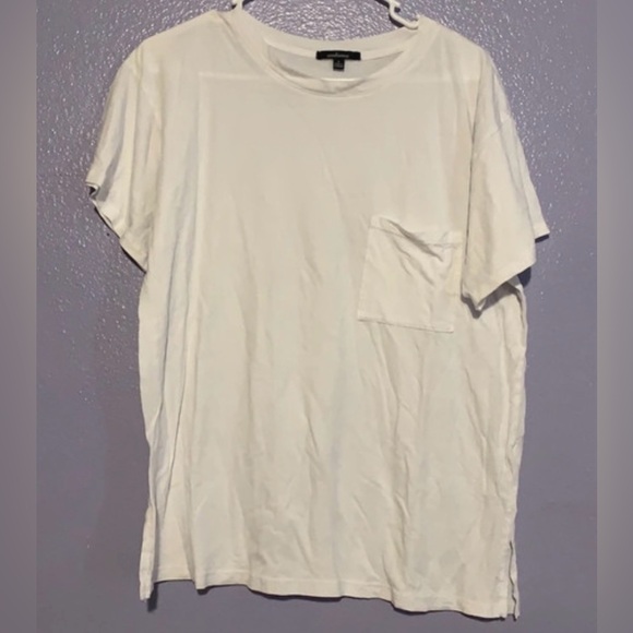 Ambiance Tops - Ambiance white short sleeve pocket tee shirt